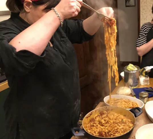 fresh pasta class in downtown of florence