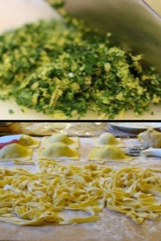 Fresh spinach and ricotta filling for homemade pasta